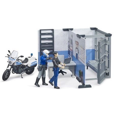 Bruder 62732 Policejn stanice s motorkou a figurkami