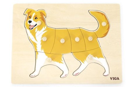 Lamps Dřevěná montessori vkládačka - pes