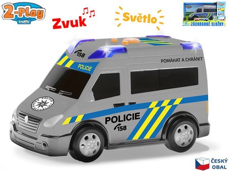 2-Play Traffic Auto policie CZ 13,5cm na baterie voln chod se svtlem a zvukem