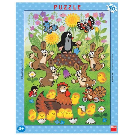 Dino puzzle 40 dílků deskové Krtek a velikonoce