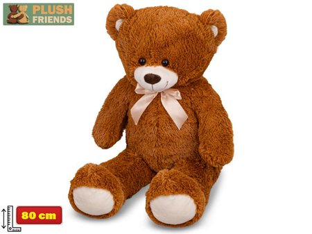 Plush Friends medvd plyov 80cm tmav hnd s mal