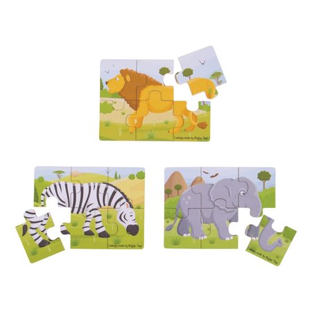 Bigjigs Toys Puzzle 3v1 safari zvtka