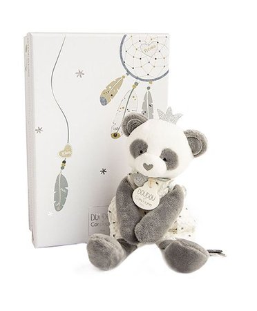 Doudou Drkov sada - plyov hraka panda s dekou 20 cm