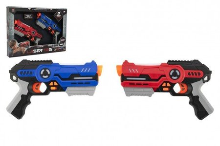Teddies Pistole 2ks laser game plast 25cm na baterie se zvukem a se světlem