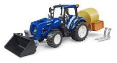 BRUDER 2187 New Holland T5.120 s elnm nakladaem, korbou a vidlemi