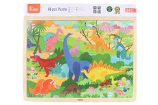 Viga Dřevěné puzzle 48 dílků - dinosauři