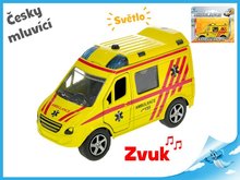 Mikro Trading Auto ambulance 11cm kov zptn chod na baterie esky mluvc