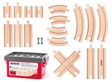 Woody Set kolej v plastovm boxu, 20ks